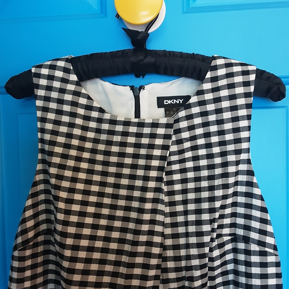 DKNY Black White Gingham Sheath - Picture 2 of 2